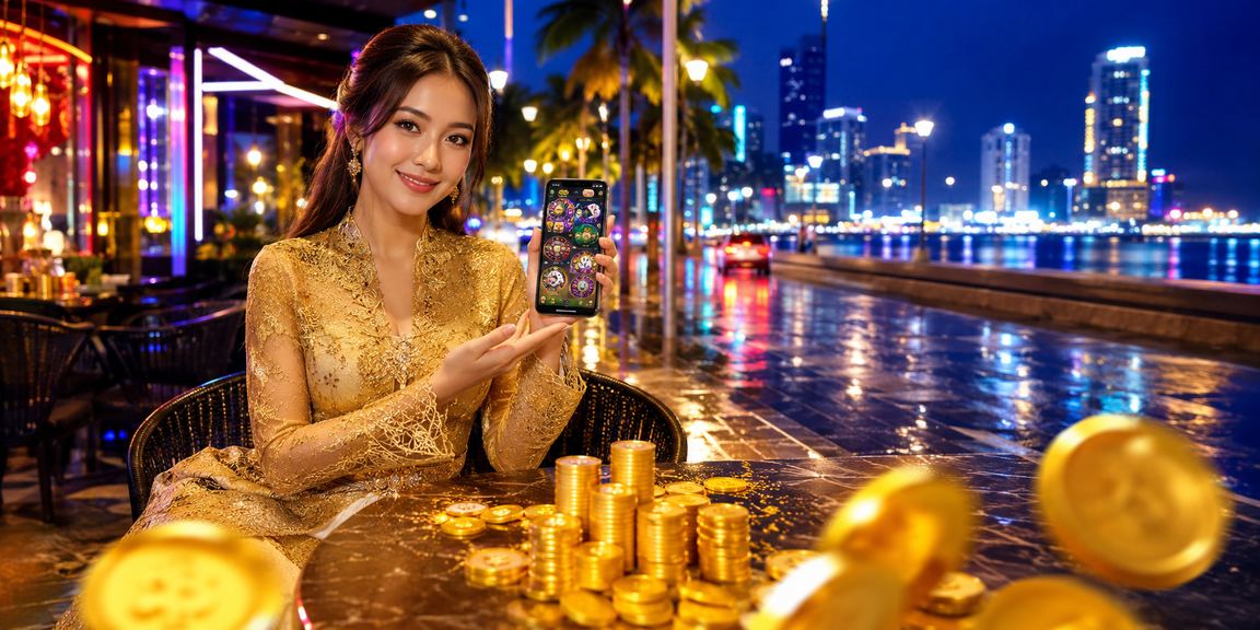 Pemain wanita berbaju kebaya mengakses pertaruhan sukan melalui telefon di Pulau Pinang